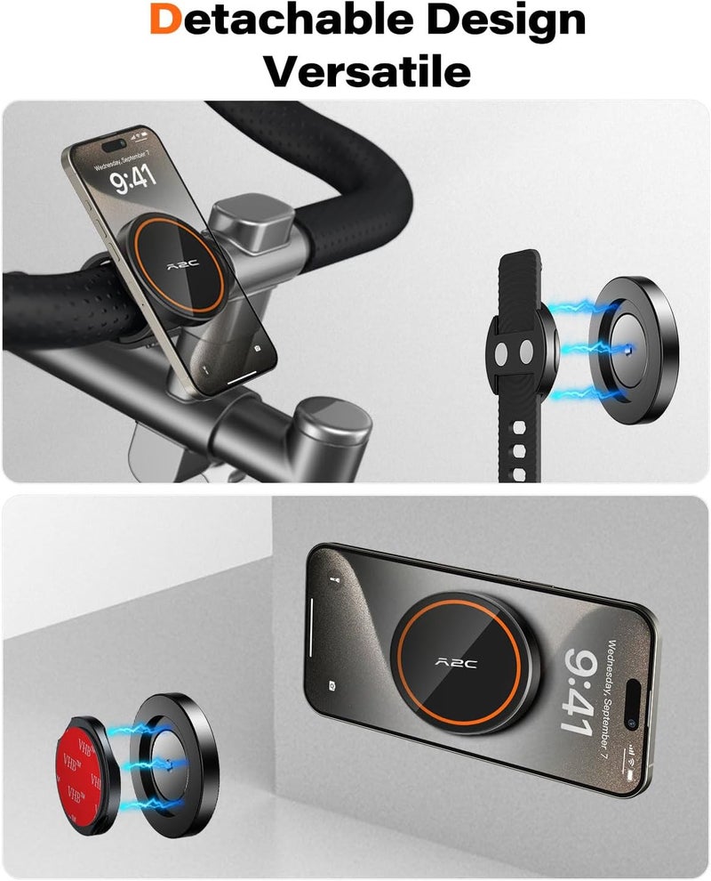 A2C Gym Fitness Phone Mount for MagSafe - 17 N54 Strong Magnets Stable and Secure Phone Mount with Adjustable Strap, 3-in-1 Mount for Gym Equipment, Stroller, Treadmill, Peloton Exercise Bikes - Image 5